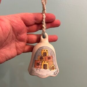 VTG Navajo Pottery Bell Janet Haefner Southwestern Hand Painted Signed RARE